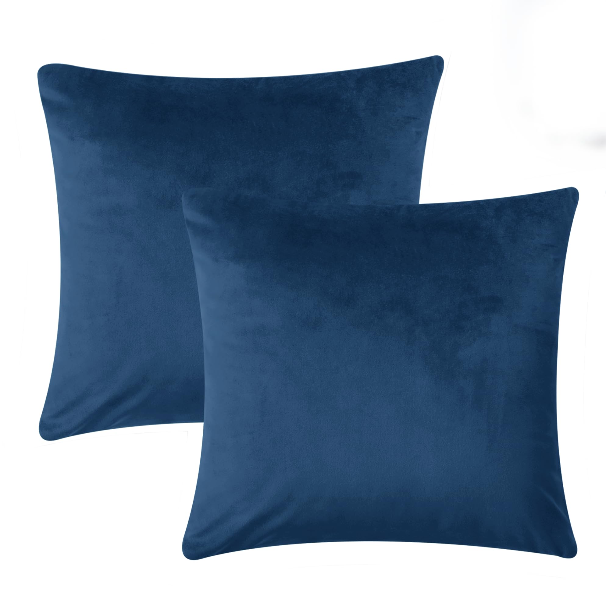 Imperial Rooms Cushion Covers 45 x 45 cm Pack of 2 Square Throw Velvet Pillow Cases for Bedroom Sofa Living Room Car (Navy, 18 x 18 Inch)