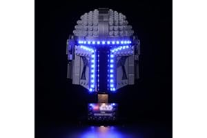 cooldac Light Kit for Lego Mandalorian Helmet, LED Lighting Compatible with Mandalorian Lego Helmet 75328 (Without Building Block, Just Light Kit)