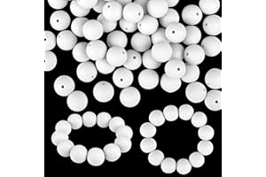 ASTARON 100 Pcs 15mm Silicone Beads for Bracelet Making, White Silicone Beads Bulk Round Rubber Beads for Bracelets Beadable 