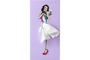 PLAYABLE ART Flying Skirt® Tissue Box (The Original Skirt Tissue Holder) - Resin Embossed Pop Art Print, Metal Weighted Base, Made in Korea - Designed by Spextrum (Purple)
