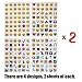 NOBBEE Emoji Sticker 8 Sheets Emoticon Stickers (1cm) Smiley Face Decorative Funny Faces from Facebook iPhone (2 cm Emoji Sticker)