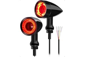 Benlari Motorcycle Bullet 48 LEDs Rear Turn Signal Light SMD Blinker Indicator Fit for Honda Yamaha Suzuki Kawasaki Harley Sportster (Black,Front Turn Light) (Black/Red and Amber Light)