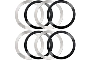 IOUALEY 8 Pack Universal Metal Rings Sticker Compatible with Magsafe Magnetic Wireless Charger 15 14 13 12 Pro Mini Max Galaxy,Ultra-Thin Car Charger Conversion Accessories (NO Magnet), 2 Colors