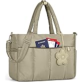 RAINSMORE Laptop Tote Bag for Women 15.6 Inch Lightweight Puffer Work Tote Bag Quilted Travel Bags with Shoulder Strap Large Computer Briefcase Teacher Nurse Bag for Casual Office Travel
