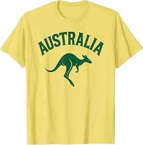 Australia & Kangaroo. for Aussie Men, Women & Kids, Yellow T-Shirt