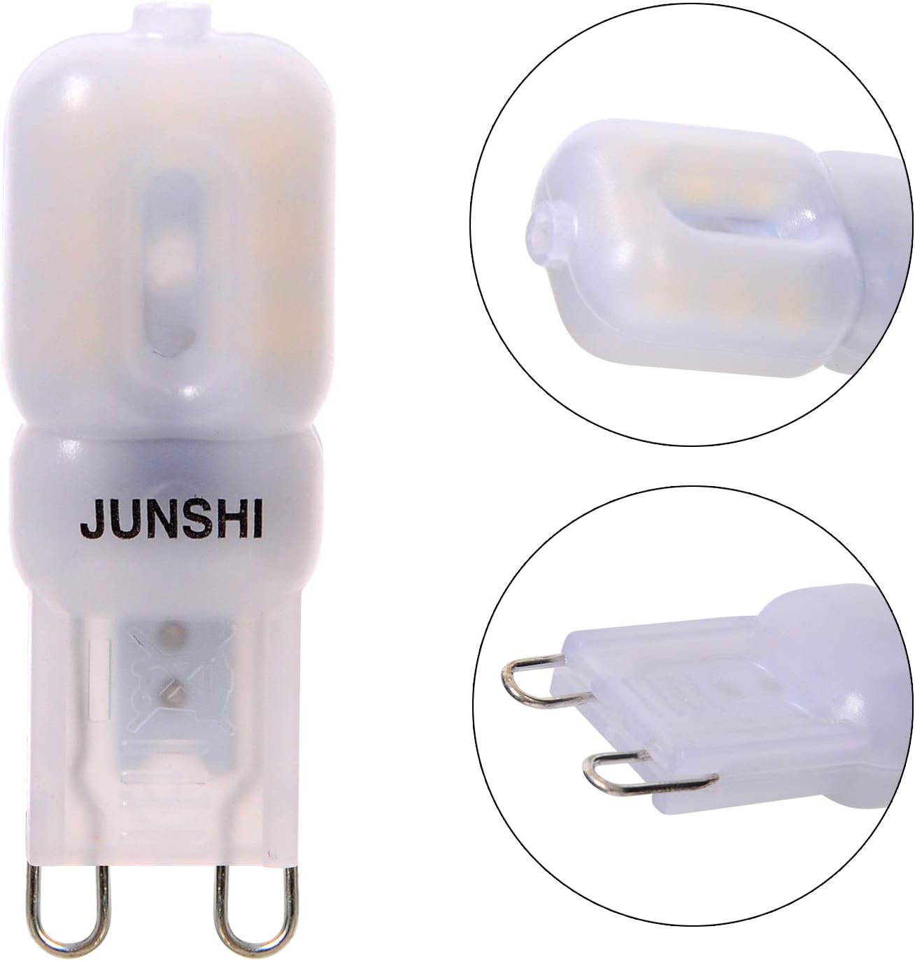 JUNSHI G9 LED Bulb,2.5W to 20W,6500K Cool White, 220 Lumens,AC220-240V LED Light Bulb,Pack of 6, 6 Count (Pack of 1) - Image 3