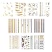 10 Sheets Premium Metallic Tattoos 100 Shimmer Designs Body Temporary Flash Metallic Fake Jewelry Tattoos Necklaces Bracelets Feathers Wrist Bands Infinity Love Turquoise Sticker. (Black)