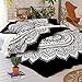 Exclusive Black and White mandala duvet cover with pillowcases By Madhu International, mandala bedding, mandala duvets, mandala bedroom decor, boho comforter cover