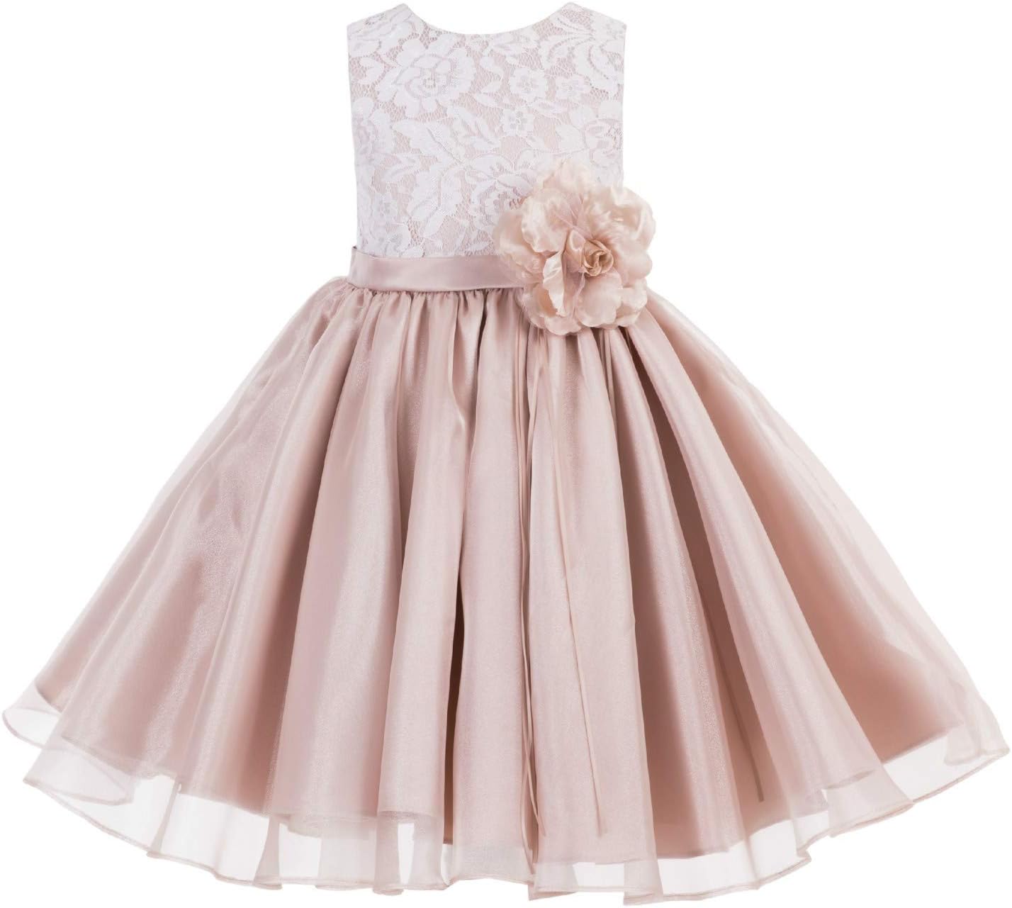 Lace Organza Junior Flower Girl Dress Special Occasion Christening Dress 186F