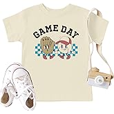CAZYCHILD Toddler Baseball Game Day Shirt Boys Girls Funny Baseball Print Graphic T-Shirt Summer Short Sleeves Tops