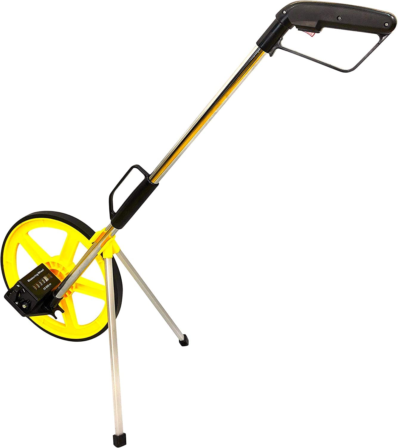 Precision Distance Measuring Wheel for Distances of 0 to 9,999 Metres with Metre Lighting Standing Aid and Practical Carry Bag