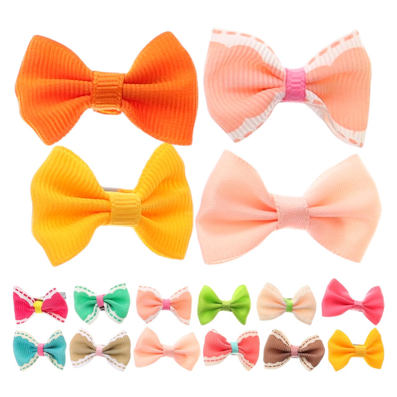 Ipetboom 30Pcs Dog Hair Clips Bowknot Alligator Clips for Small Dogs Puppies Cats Pet Grooming Accessories