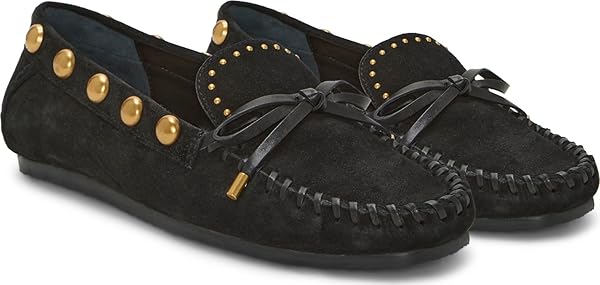 VINCE CAMUTO WOMEN SENNETT STUDDED MOCASSIN BLACK 6 MEDIUM