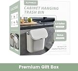 ELPHECO 9.5 L Hanging Kitchen Waste Bin with Lid White view 3