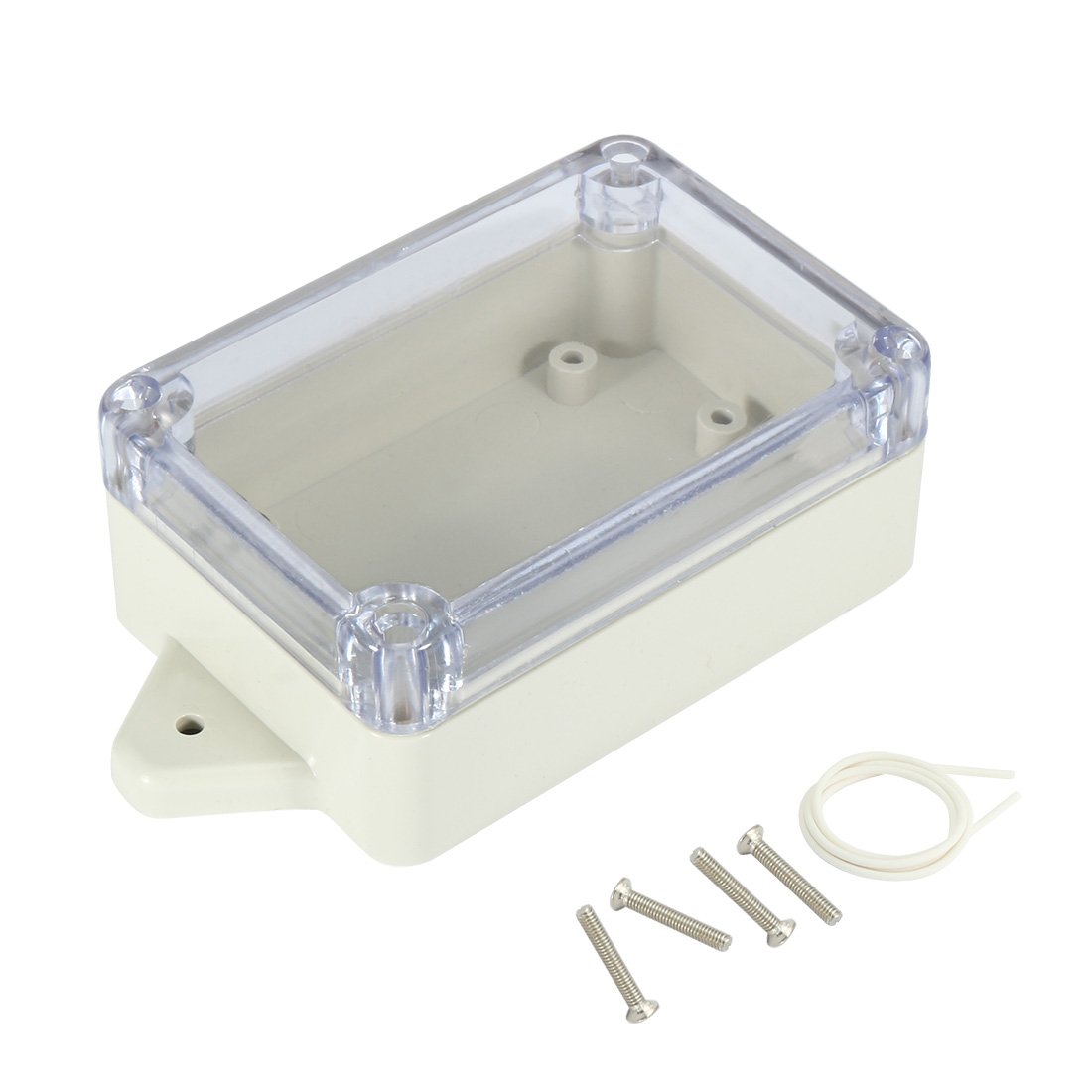Sourcingmap 3.3"x2.3"x1.3"(83mmx58mmx33mm) ABS Junction Box Universal Project Enclosure w PC Transparent Cover