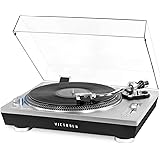 Victrola Pro Series USB Record Player with 2-Speed Turntable and Dust Cover Silver (VPRO-2000-SLV)
