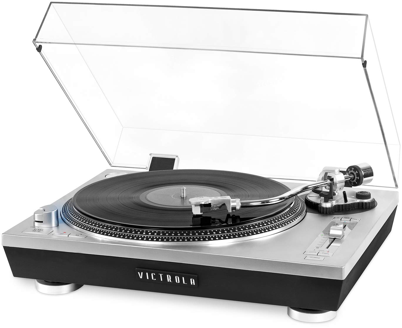 Victrola Pro Series USB Record Player with 2 Speed Turntable and Dust  | amzdealz