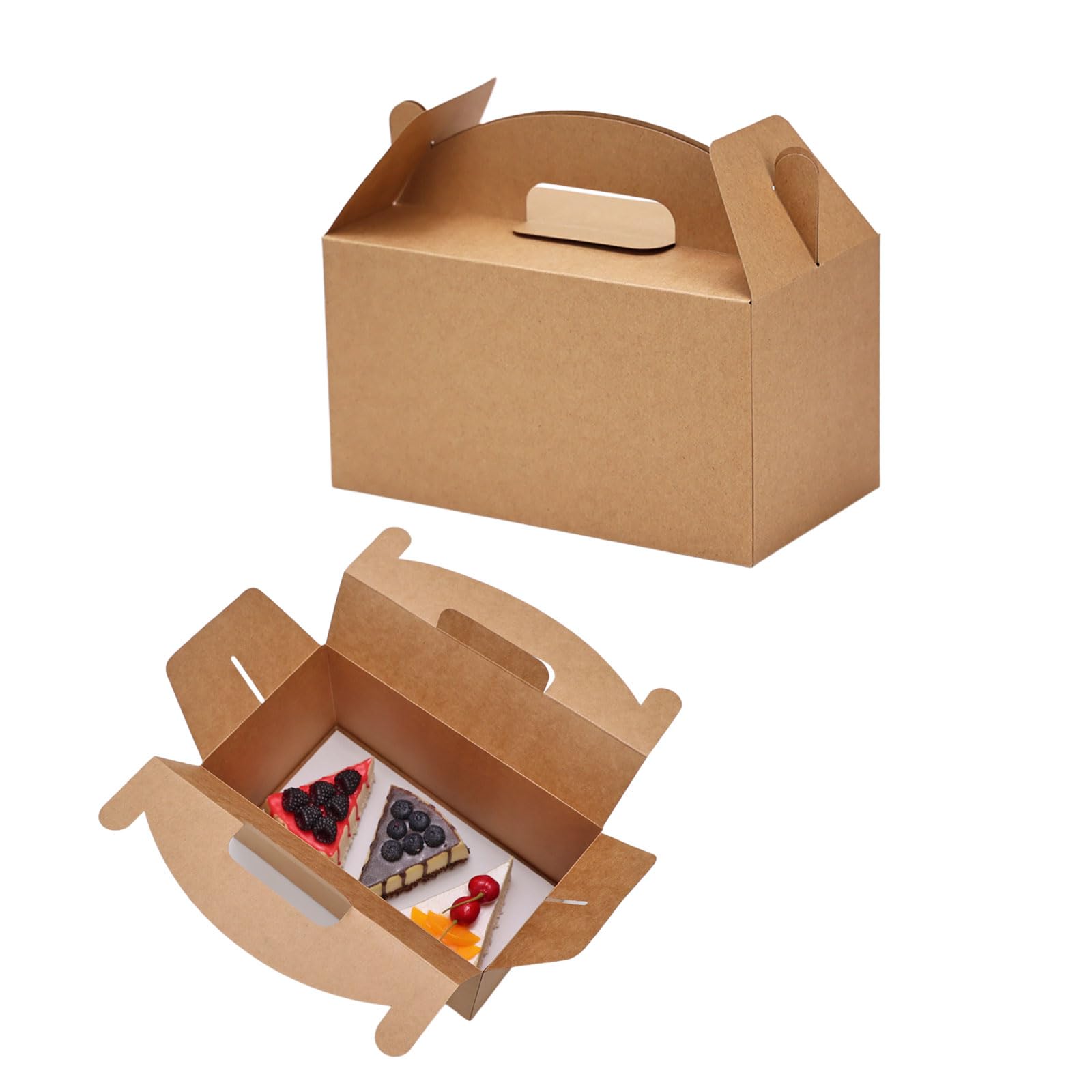 Photo 1 of xiepipipaper Large Gable Boxes for Party Favor,36Pack(9.4 * 5 * 5"),Brown Large Gable Paper Gift Boxes with Handles for Party Treat,Goodie?Candy, for Birthday Baby Shower Wedding Halloween Christmas.