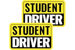 FOWEROTY 1|2|3|4 Pack Student Driver Sticker Magnet for Car, Weather-Resistant, Reflective, 5.71"*3.54" - Golden Ratio Dimension, 2pcs（Yellow/Black-Student）