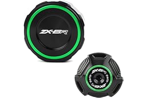 ZEXDDI Compatible With 2026 Ninja ZX6R ZX636 1998-2023 2024 2025 ZX-6R 2026 ZX 6R CNC Motorcycle Front Brake Fluid Reservoir Cover Cap Engine Oil Filler Cap (Green)