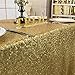 Trlyc Seamless Christmas 60 by 102-Inch Fathers'Day Gold Wedding Sequin Tablecloth Shipping from USA