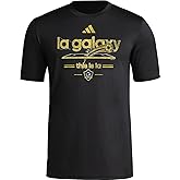 Adidas Mens Los Angeles Galaxy Vintage World Pre-Game Short Sleeve T-Shirt