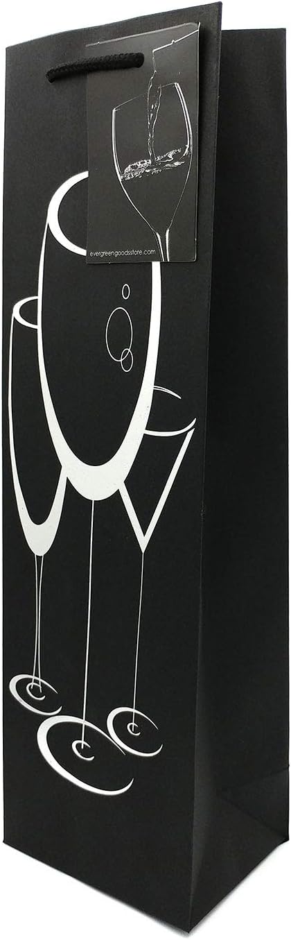 6 Pack Premium Black Wine Gift Bags with Gift Tag and Handles, Triple Glass Design - Image 5