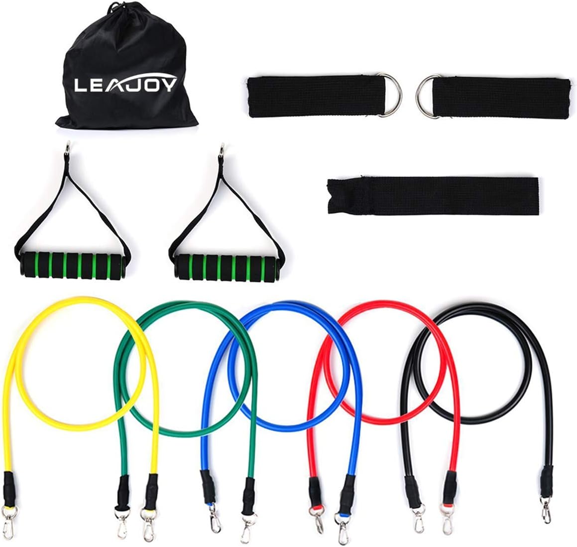 Resistance Bands Set, Indoor Fitness Exercise Bands with Door Anchor, Handles, Waterproof Carry Bag, Legs Ankle Straps for Resistance Training, Physical Therapy, Home Workouts Training Equipment