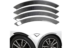 K LAKEY Fender Anti-Scratch Protector Trim,Carbon Fiber Emblem Protector Fender Molding Side Stickers Decals Badge Sports Decoration Lossless Installtion Accessories 4 Packs Black