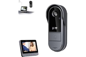 X8 Video Doorbell Camera, Waterproof Video Doorbell with 4.3-Inch HD Screen, No WiFi, Two-Way Audio, 170° Wide Angle, Night V