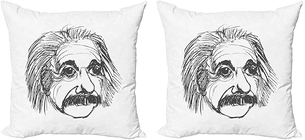 July Federa Di Cuscino Decorativo Einstein Disegno Di Fisica Moderna Scienziato Genio Albert Einstein Head Amazon It Casa E Cucina