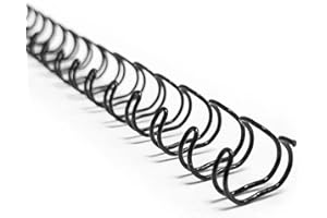 TOTiyea 100 Pack Double Loop Wire Binding Spines, 3/8 Inch Diameter, 3:1 Pitch,32-Loop, Black, 60 Sheets Capacity, Letter Size