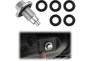 M12x1.75 Magnetic Oil Drain Plug with 5PCS Oil Drain Plug Gasket Replacement OEM 090-079,Essential Oils Pan Drains Plugs Comp