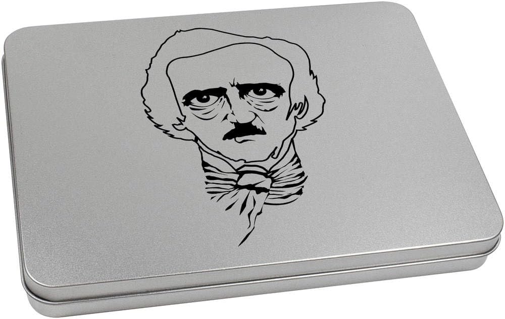 Azeeda 220mm 'Edgar Allan Poe' Metal Hinged Tin / Storage Box (TT00021103)