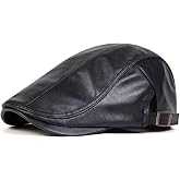 SPKTCHEN Newsboy Cap for Men, Flat Cap, PU Leather Hat
