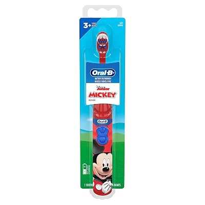 Oral-B Kid's Battery Toothbrush Featuring Disney's Mickey Mouse, Soft Bristles, for Kids 3+