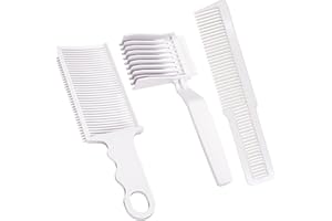 BOOGE 3 Pcs Fade Combs, Professional Hair Cutting Comb, Heat Resistant Clipper Comb Blending Flat Top Comb Curved Positioning Flat Top Comb for Men Salon Hairdresser Styling Tools