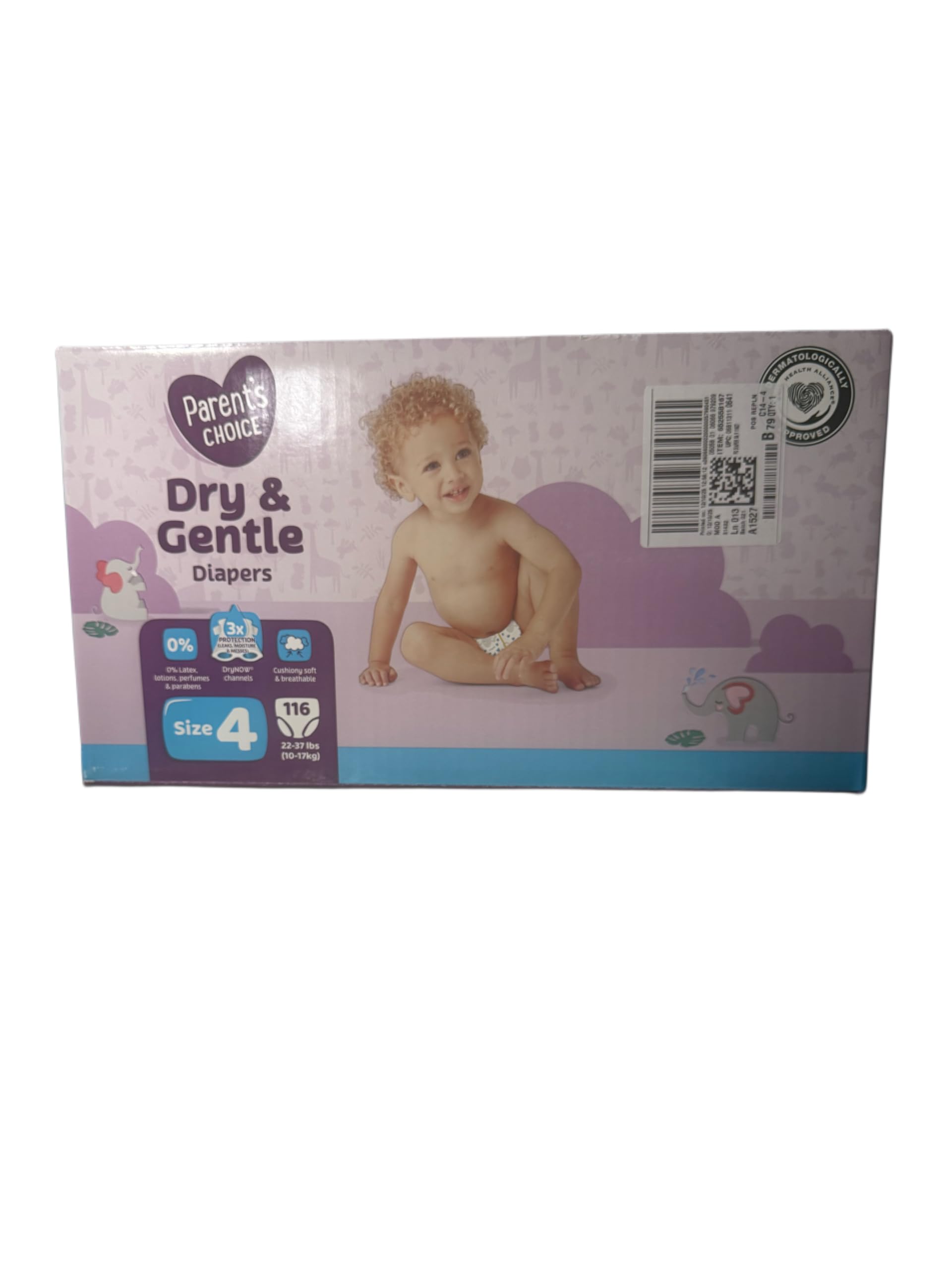 Photo 1 of ***PARTIAL SET - PRICE ADJUSTED*** Parent's Choice Diapers, Dry & Gentle Diapers Size 4 (22-37 lbs) - 116 Count