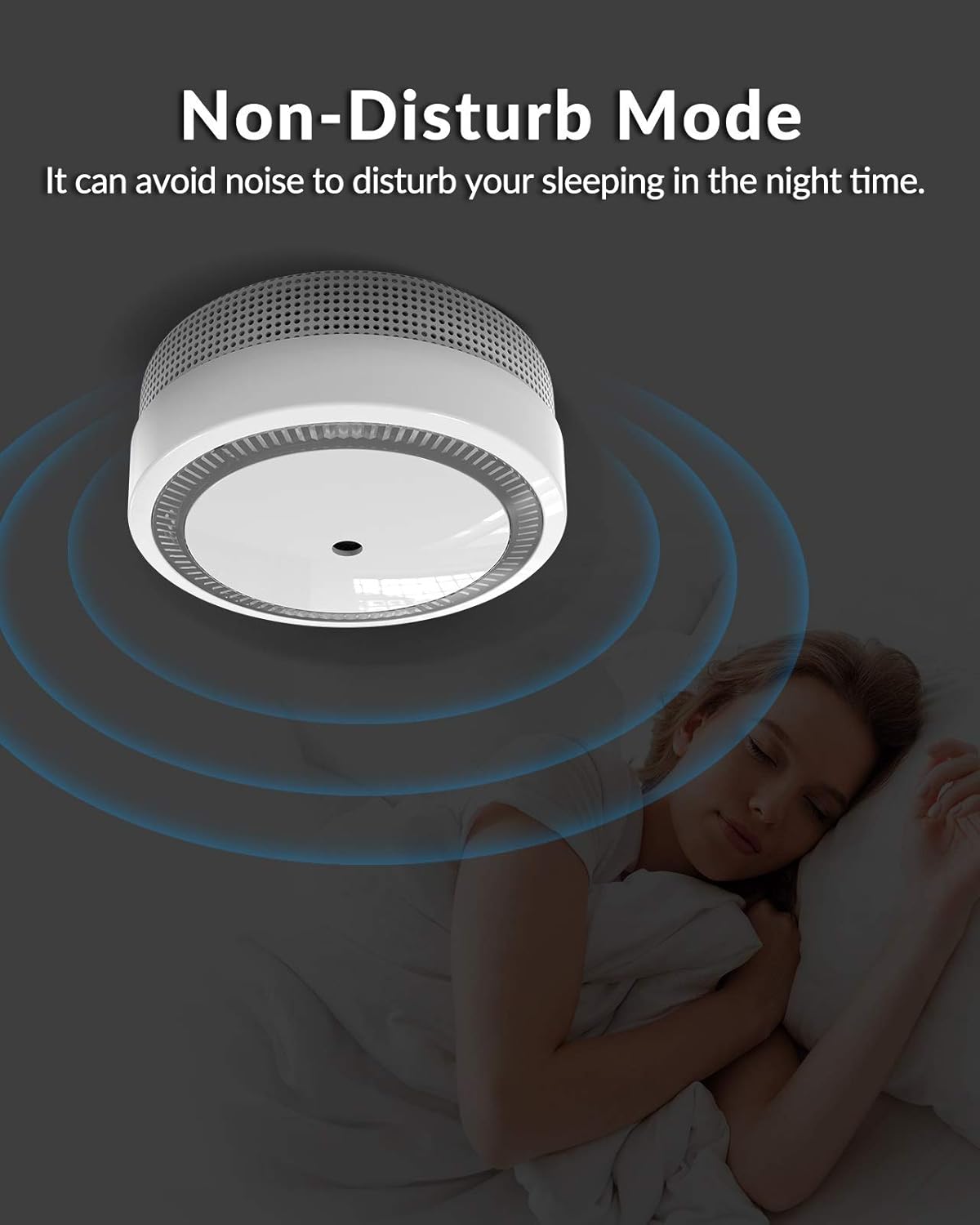 SITERLINK Smoke Alarm, Smoke Detector with Photoelectric Technology and Test&Silence Button, Small Fire Alarm with 10 Year of Life and Built-in Battery for House, UL Listed, GS522C-A, 1 Pack - - 