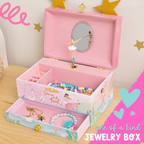 Musical Ballerina Jewelry Box for Girls Kids Dancing Ballerina