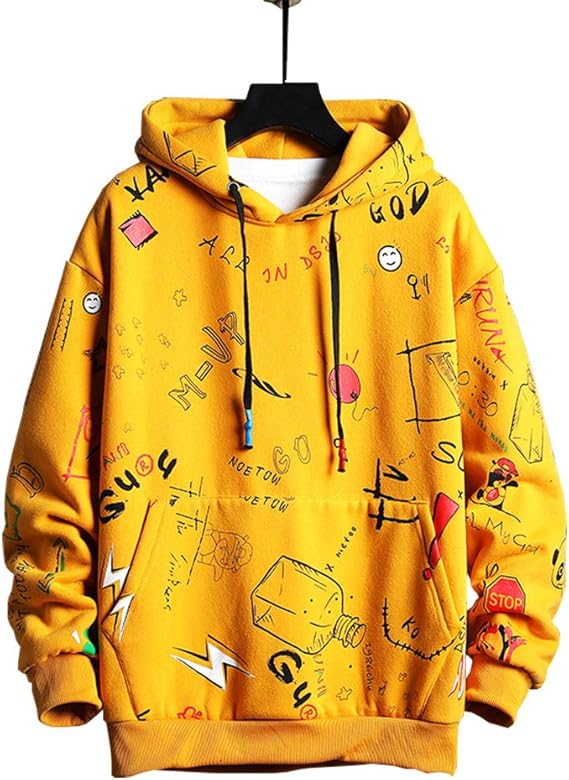 Amazon Co Jp Singlerod パーカー メンズ 長袖 大きいサイズ 秋 落書き カジュアル プリント 厚手 春 秋 冬 服 ファッション小物