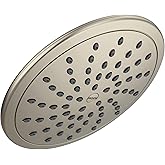 Moen 8-Inch Fixed Single Function Brushed Nickel Round Rain Shower Head, 6345BN, 2.5 GPM