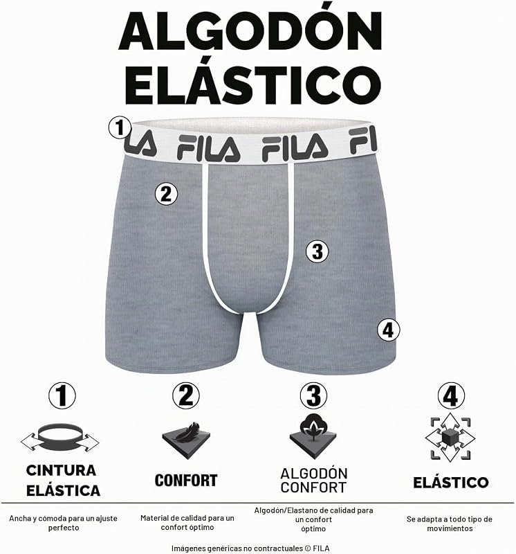 Calzoncillos Hombre Boxer Algodón, Ropa Interior Hombre, Libertad de Movimiento, Cómodo (Lote de 4)
