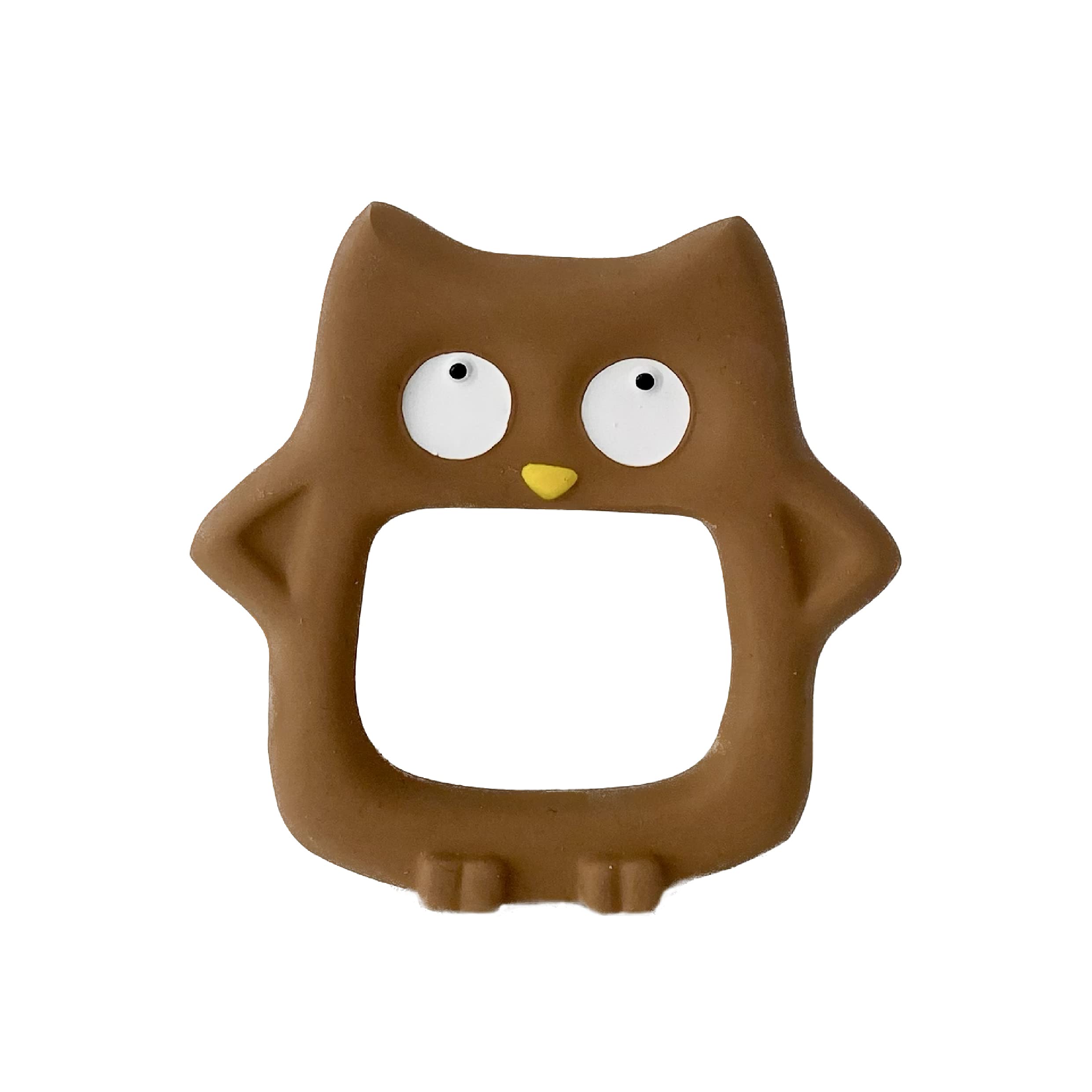 Cloud and Cuckoo My Friend Hoot Teether | Suitable for Newborn Babies | Easy to Hold | Easy-Hold Handle | Free from BPA + PVC | Non Toxic + Free from Plastic | Natural Rubber Teething Toy