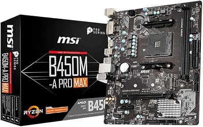 MSI B450M-A PRO MAX AM4 Motherboard DDR4 M.2 USB 3 DVI HDMI Crossfire