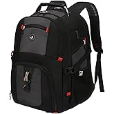SHRRADOO Extra Large 50L Travel Laptop Backpack with USB Charging Port, College High School Backpack Airline Approved Business Work Bag Fits 17 Inch Computer for Men Women