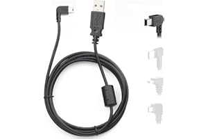 YQMAJIM Dash Cam Power Cord,(15Ft 18AWG) Mini USB GPS Charger Cable for Garmin Nuvi, Zumo Xt,SatNav,Drivesmart,90 Degree Dash