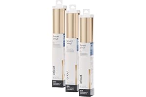 Cricut Smart Permanent Vinyl, Matte Metallic (Champagne) | 3-Pack of 3ft Rolls (13"x36") - Matless Cutting up to 12ft - Compa