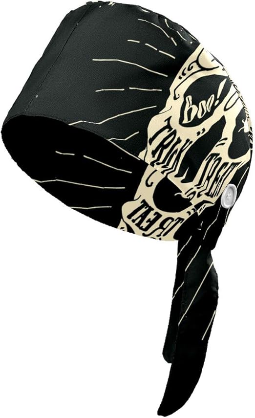 YXYP Upgrade Working Cap Halloween White Skull Cotton Working Cap with