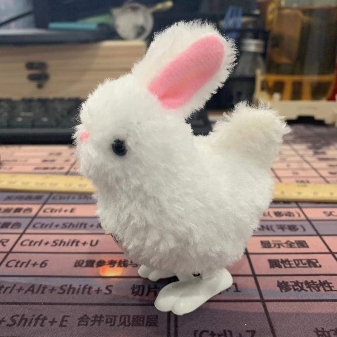 3 otters Wind Up Toy, Easter Toy Wind-Up Jumping Rabbit Plush Rabbits Toys Novelty Toys for Party Favors , White and Pink, 12 PCS